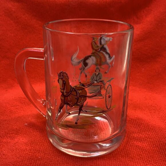 Pinto America Hackney Britain Heavy Clear Glass Coffee Tea Cocoa Collector Mug - Picture 2 of 4